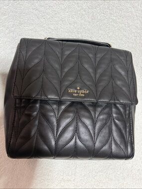 kate spade Black Quilted Leather Backpack with Top Handle